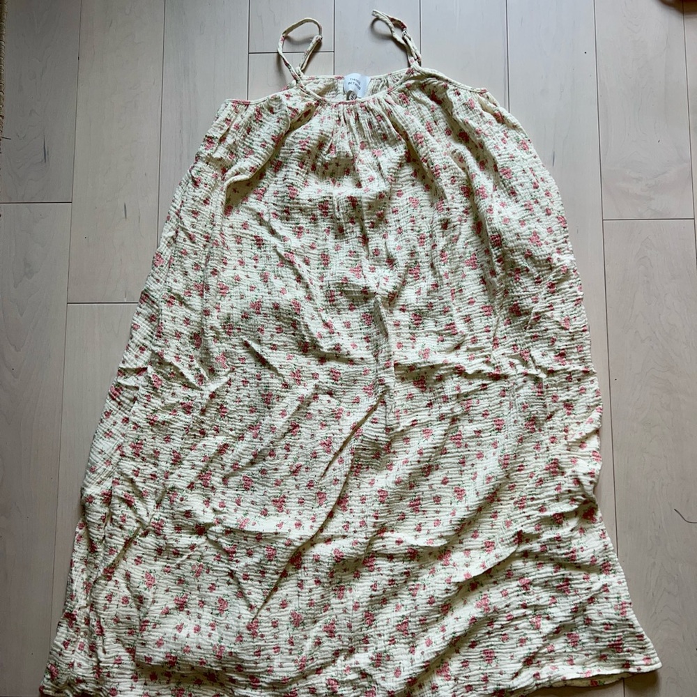 Floral Cream and Pink Women's Dress
